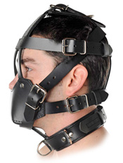 Side View of Black Leather Muzzle